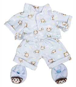 8" Blue Monkey PJ's
