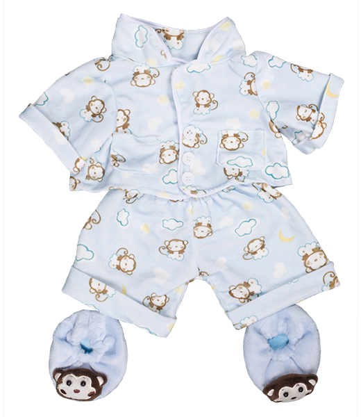 8" Blue Monkey PJ's
