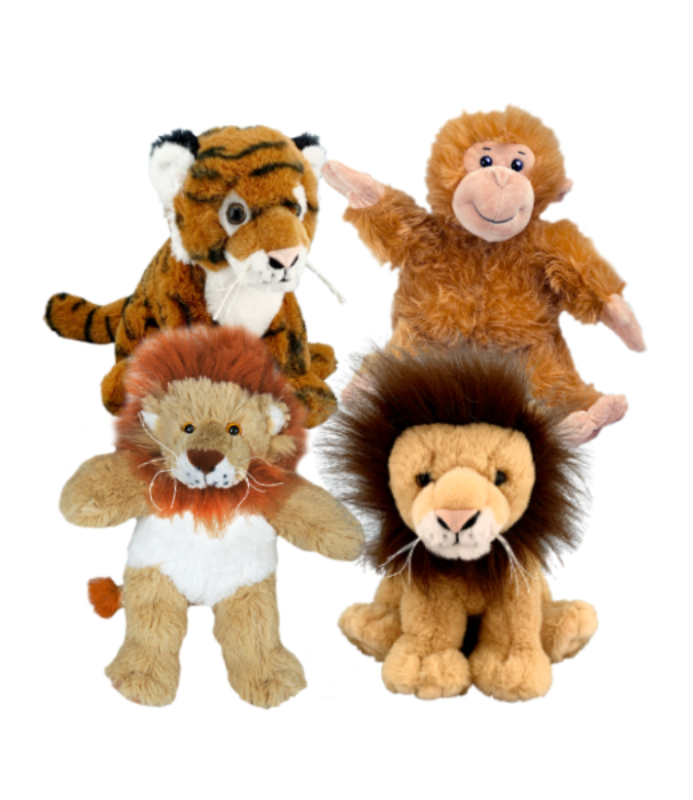 8" Zoo Animals Four Pack<br>* Includes Stuffing *