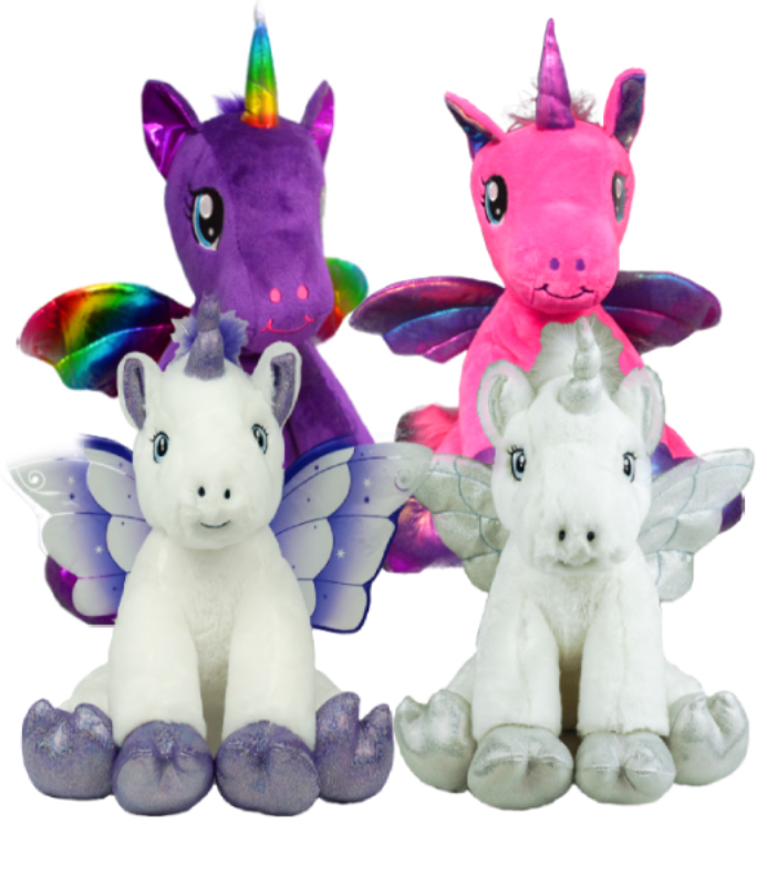 16" Winged Unicorns Four Pack<br>* Includes Stuffing